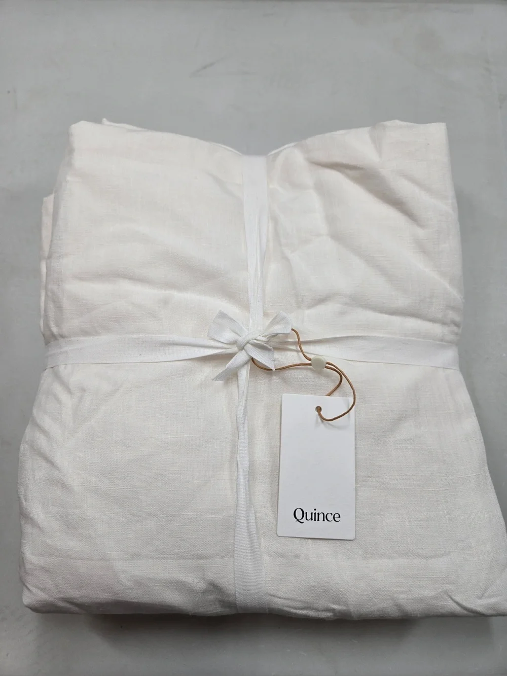 NWT QUINCE Set Of 2 48x108 European Linen Curtains Cream 0359